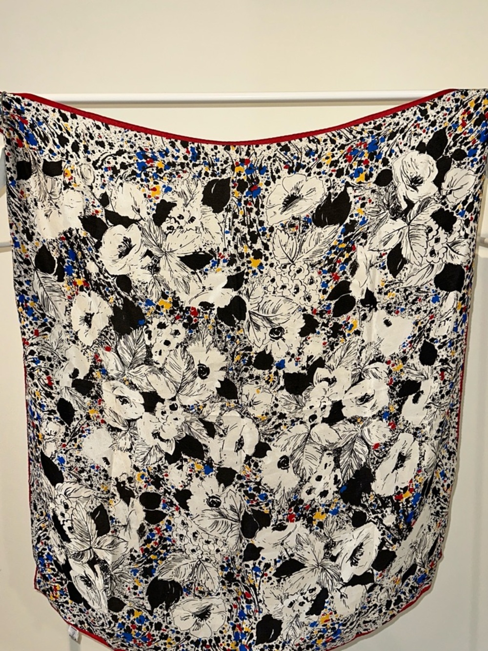Vintage Oscar de la Renta Floral Silk Satin Scarf Belt Wrap Women